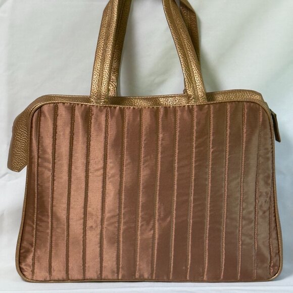 Estee Lauder Large Padded Laptop Travel Case Tote / Shoulder Bag - Bronze - New - Picture 2 of 9